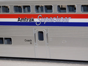 MTH 20-6524 O Scale Premier AMTRAK 4-Car Scale SuperLiner 1 Set Ribbed LNIB