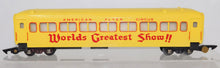 Load image into Gallery viewer, American Flyer Circus Passenger Coach 649 YELLOW Repaint World&#39;s Greatest Show S
