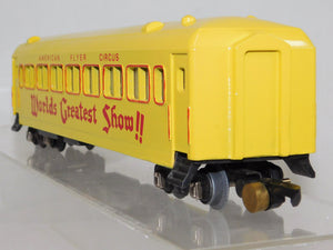 American Flyer Circus Passenger Coach 649 YELLOW Repaint World's Greatest Show S