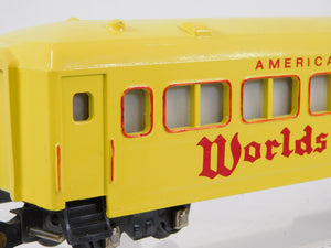 American Flyer Circus Passenger Coach 649 YELLOW Repaint World's Greatest Show S