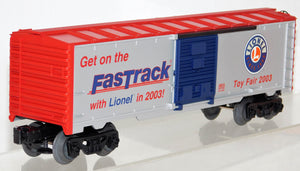 Lionel 6-29918 2003 DEALER New York Toy Fair Boxcar FASTRACK advert uncatalogued