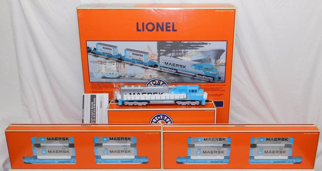 Lionel 6-21950 SD-70 MAERSK Maxi-Stack Set C-8++ Boxed w/ Lionel Factory Shipper