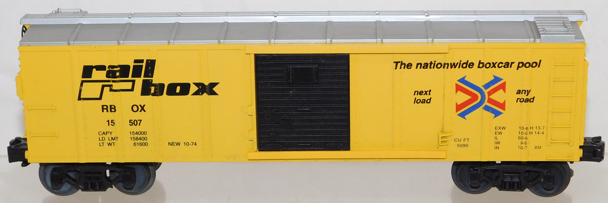 MTH 30-7409L Railbox Semi Scale Boxcar RBOX 15507 Rail King 3 rail fro ...
