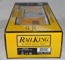 Load image into Gallery viewer, MTH 30-74574 Caterpillar 40' Hi Cube Boxcar Car CAT C-9 Boxed Rail King #925608 O
