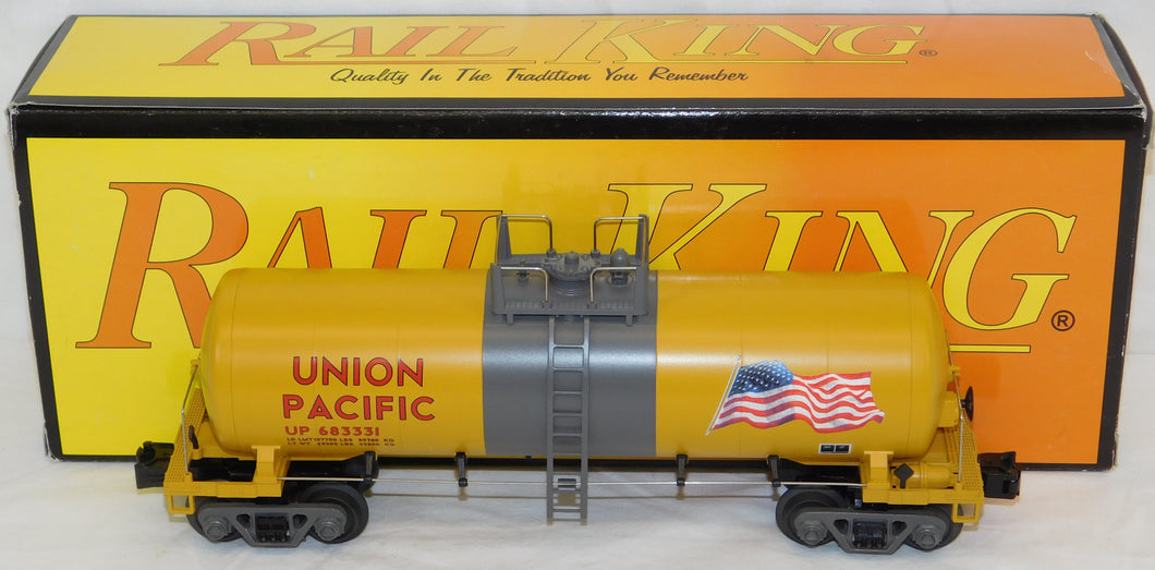 MTH 30-73331 Union Pacific Modern Tank Car US Flag Rail King 3 rail Yellow UP O