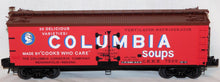 Load image into Gallery viewer, K-Line K742-8022 Columbia Soups Woodside Billboard Reefer 1/48 O w/ ALL EXTRAS!
