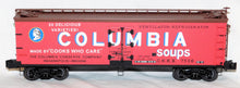 Load image into Gallery viewer, K-Line K742-8022 Columbia Soups Woodside Billboard Reefer 1/48 O w/ ALL EXTRAS!
