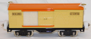 MTH 10-1086 Standard Gauge Tinplate Traditions 514 BoxCar Cream & Orange / Brass