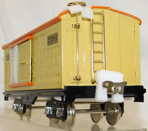 MTH 10-1086 Standard Gauge Tinplate Traditions 514 BoxCar Cream & Orange / Brass