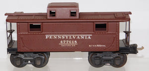 Lionel 2672 Brown NC5 Caboose 41-42 Prewar tinplate Pennsylvania blcknd journals