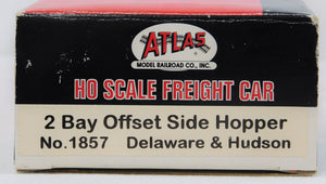 Atlas 1857 Two Bay Offset Side Hopper Delaware & Hudson #7203 Boxed HO Scale D&H