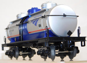 MTH 30-73349 Amtrak 3 Dome Tank Car #100102 Rail King 3 rail O gauge Silver C-8