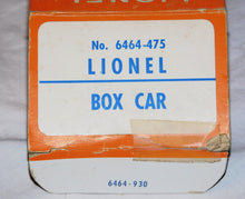 Load image into Gallery viewer, Lionel 6464-475 B&amp;M Boston &amp; Maine Boxcar CLEAN in RARE BLUE PRINT LABEL BOX 1960s
