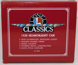 Lionel Classics 6-13200 #1520 Twin Searchlight Car Standard Gauge tinplate boxed