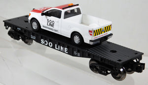 Menards 21941 Soo Line Maintenance Dept Flat car w/ Pick Up Truck load 027 2015