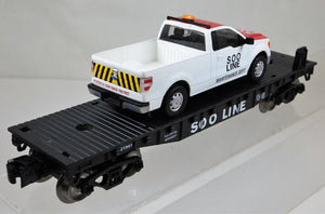 Menards 21941 Soo Line Maintenance Dept Flat car w/ Pick Up Truck load 027 2015