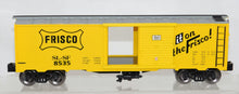 Load image into Gallery viewer, Menards 8535 Frisco Boxcar Yellow w/Silver roof SL-SF trad 027 C-8 Lionel compatible O gauge
