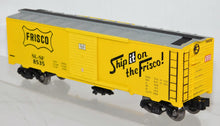 Load image into Gallery viewer, Menards 8535 Frisco Boxcar Yellow w/Silver roof SL-SF trad 027 C-8 Lionel compatible O gauge
