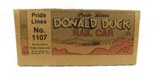 Load image into Gallery viewer, Pride Lines 1107 Donald Duck &amp; Pluto Hand Car Quacks! Runs Disney O gauge Boxed

