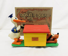 Load image into Gallery viewer, Pride Lines 1107 Donald Duck &amp; Pluto Hand Car Quacks! Runs Disney O gauge Boxed
