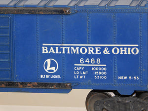 Lionel 6468 Baltimore & Ohio Auto DD BoxCar boxed dk blue w/ BOX B&O 50s Postwar