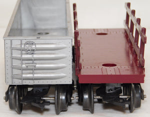 Marx 33222 Odd# 1950s  Deluxe Diesel Switcher Freight Set ATSF yellow cattle car