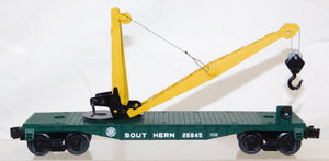 Lionel 6-26845 Southern Railway Derrick car C-8 Boxed O 027 green flat crane