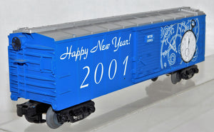 MTH 30-74017 HAPPY NEW YEAR 2001 CLOCKS Boxcar Holiday Train O / 027 gauge C-8