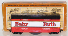 Load image into Gallery viewer, TYCO 902-1 Baby Ruth Candy Bar Box Car w/ Chug Chug Sound Boxed HO Scale 1970s
