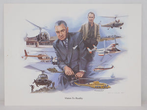 Vision to Reality Bill Dale Bell Helicopter Ltd Print 1984 12"x9" Employee Sp Ed