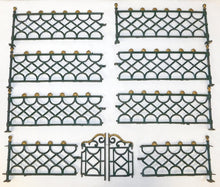 Load image into Gallery viewer, Kenton #192 Fences with Gate Dark Green 1930 Cast Iron Toy Standard Gauge train accessory
