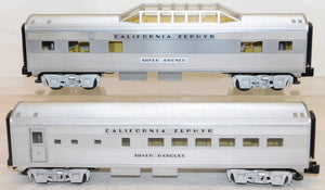 Lionel 6-25161 California Zephyr Passenger 2 car set Burlington lighted 13.75" O