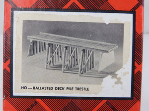 Campbell #301 HO scale 50' BALLASTED DECK Ple trestle bridge Complete Wood Kit