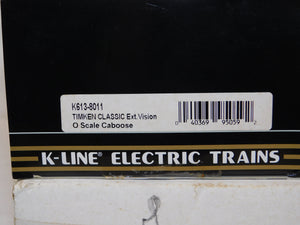 K-Line K613-8011 TIMKIN Extended Vision smoking lighted caboose O scale 1/48 C-8