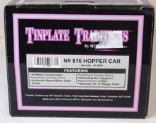 Load image into Gallery viewer, MTH 10-3007 Tinplate Traditions Black w/Nickel Trim 816 O Gauge Hopper Operating hatches

