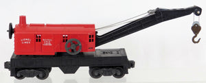 Lionel 6560 Red Bucyrus Erie Crane Operates Works BLANK base SCARCE 1950s