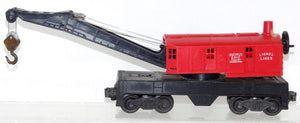 Lionel 6560 Red Bucyrus Erie Crane Operates Works BLANK base SCARCE 1950s