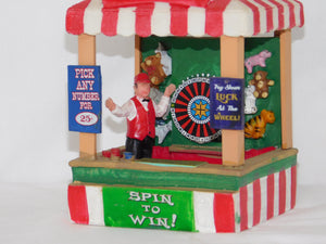 LEMAX 83684 Lucky Numbers Spin to Win Carnival Booth Ceramic 2008 C-6+ Retired