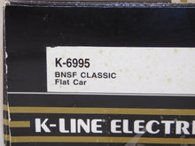 Load image into Gallery viewer, K-Line K-6995 BNSF Bulkhead Flat Car w/ Stakes 1/48 O Scale Burlington 13 1/2&quot; Long
