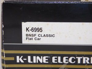 K-Line K-6995 BNSF Bulkhead Flat Car w/ Stakes 1/48 O Scale Burlington 13 1/2" Long