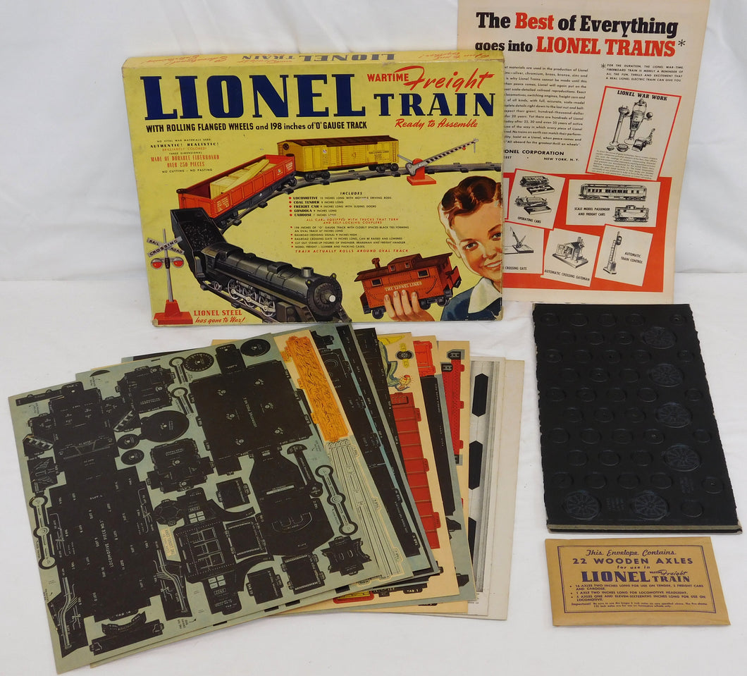 Lionel #50 WARTIME PAPER TRAIN 1943 Boxed Sealed envelope Unpunched Maybe the Nicest