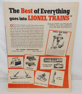 Lionel #50 WARTIME PAPER TRAIN 1943 Boxed Sealed envelope Unpunched Maybe the Nicest