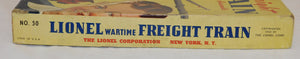 Lionel #50 WARTIME PAPER TRAIN 1943 Boxed Sealed envelope Unpunched Maybe the Nicest