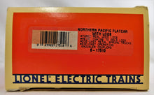 Load image into Gallery viewer, Lionel 6-17510 Northern Pacific Flatcar w/ real wood Logs #61220 1994 Standard O
