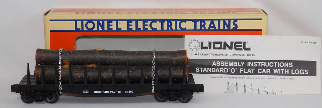 Lionel 6-17510 Northern Pacific Flatcar w/ real wood Logs #61220 1994 Standard O