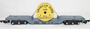 American Flyer 636 Dprsd Center die cast flat w/ Cable Reel Link Erie 7210 CLEAN