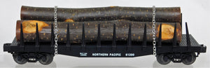 Lionel 6-17510 Northern Pacific Flatcar w/ real wood Logs #61220 1994 Standard O