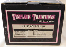 Load image into Gallery viewer, MTH 10-1053 Tinplate Traditions 216 Hopper Green &amp; Black w/ Brass Trim Standard
