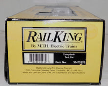 Load image into Gallery viewer, MTH Rail King 30-73270 Caterpillar O Gauge CHROME Modern Tank Car BOXED CAT NEW

