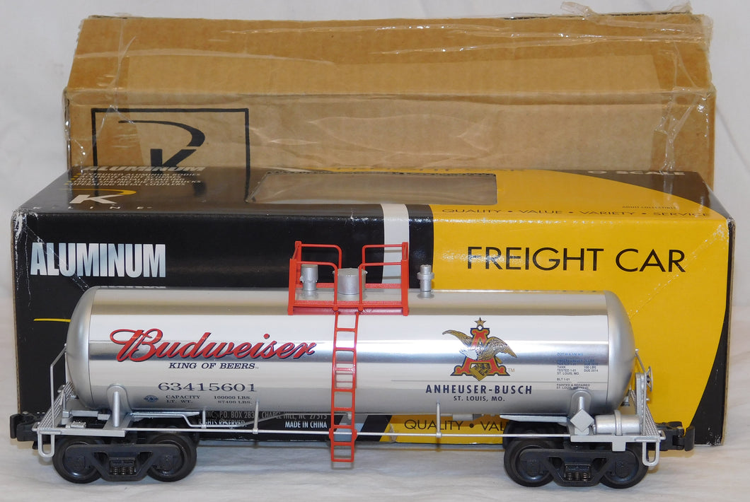 K-Line K6341-5601 BUDWEISER Beer Aluminum Tank Car Anheuser-Busch w/shipper C-8 O